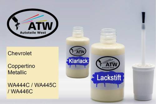 Chevrolet, Coppertino Metallic, WA444C / WA445C / WA446C: 20ml Lackstift + 20ml Klarlack - Set, von ATW Autoteile West.